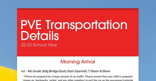 PVE Transportation Details