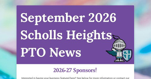 Scholls Heights PTO News