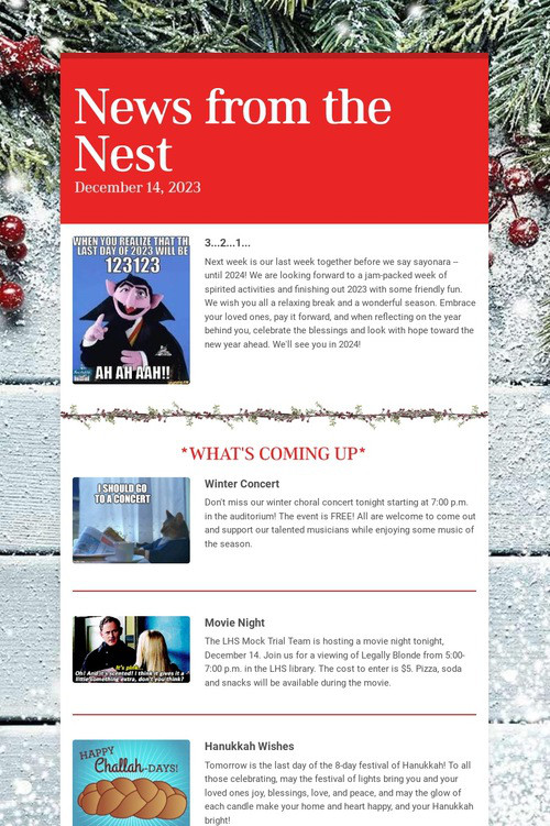 News from the Nest