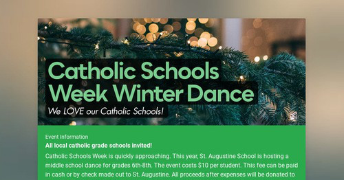 Catholic Schools Week Winter Dance