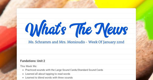 What's The News | Smore Newsletters