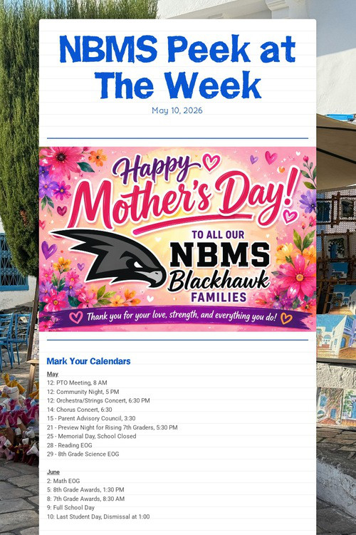 NBMS Peek at The Week
