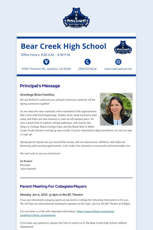 01/05/2025 BCHS Weekly Newsletter