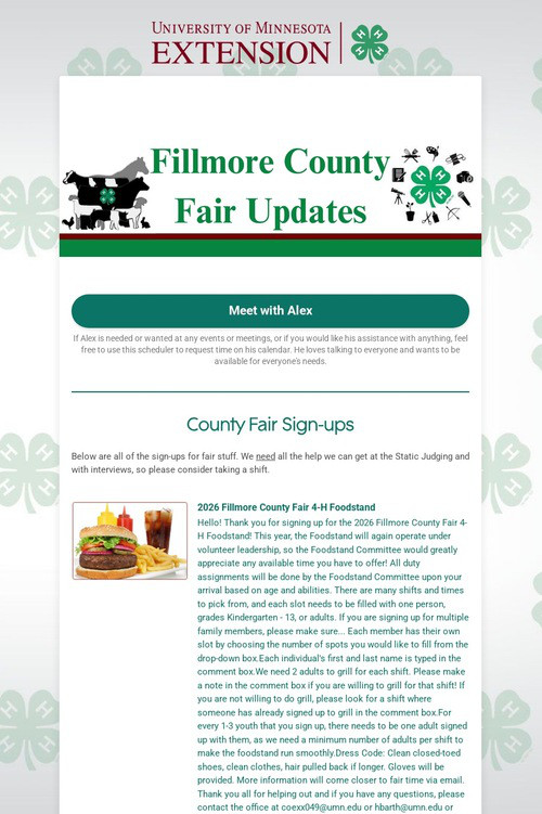 Fillmore County Fair Updates