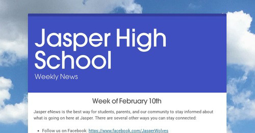 Jasper High School | Smore Newsletters
