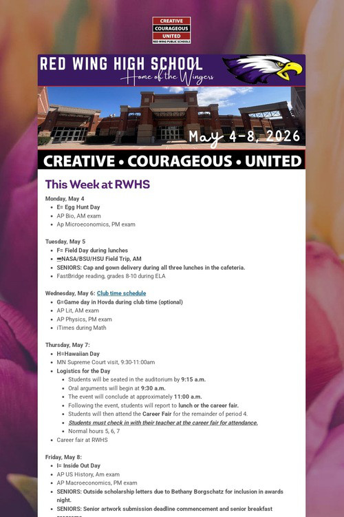 RWHS Student Newsletter