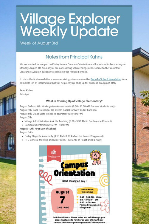 Village Explorer Weekly Update