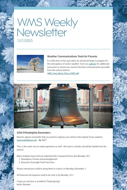 WMS Weekly Newsletter