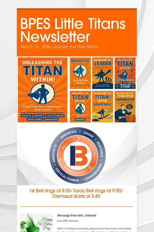 BPES Little Titans Newsletter