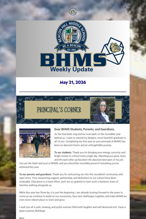 BHMS Weekly Update