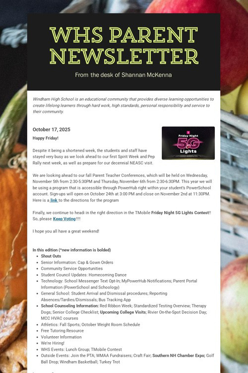 WHS Parent Newsletter