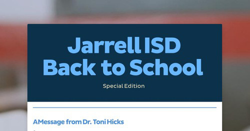 Jarrell ISD Back to School Smore Newsletters for Education Jarrell ISD Back to School Smore Newsletters for Education