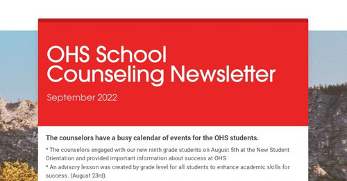 OHS School Counseling Newsletter