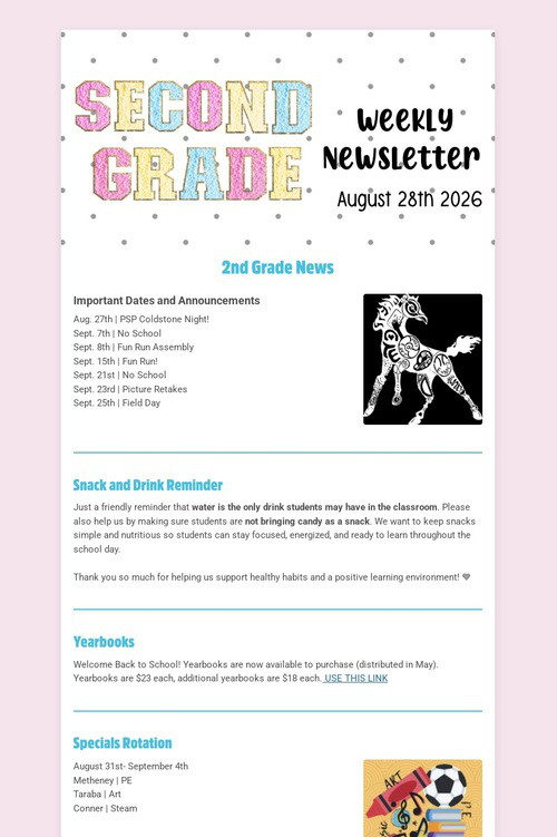 Weekly Newsletter 8/28