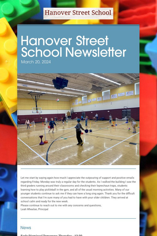 Hanover Street School Newsletter