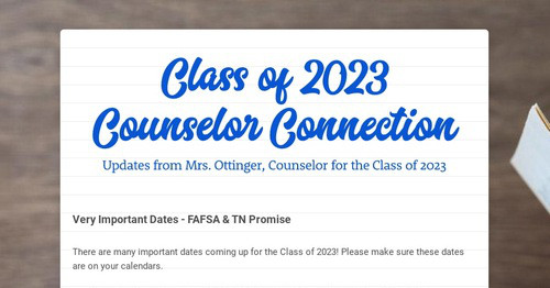 Class of 2023 Counselor Connection