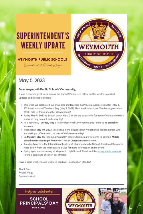 Superintendent's Weekly Update