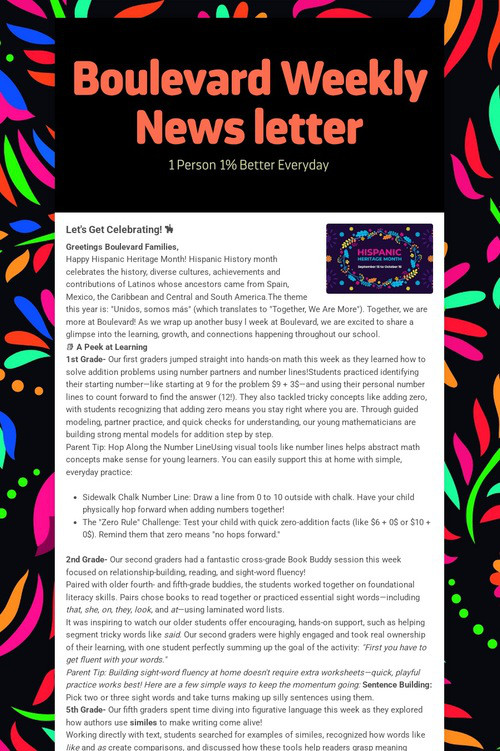 Boulevard Weekly News letter