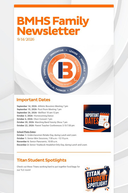 BMHS Family Newsletter