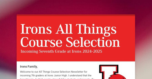 Irons All Things Course Selection