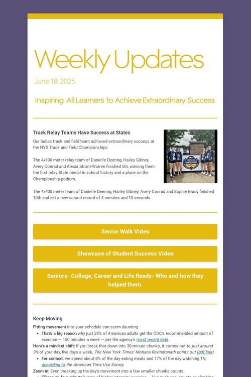 Weekly Updates