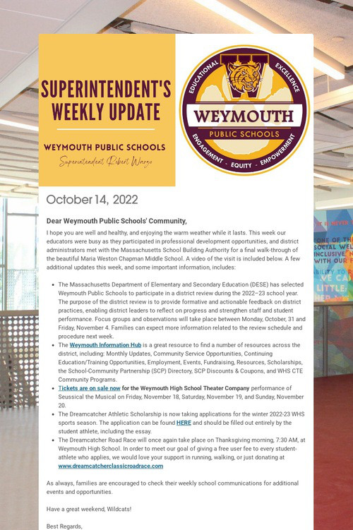 Superintendent's Weekly Update