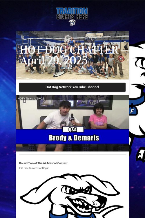 HOT DOG CHATTER April 29, 2025