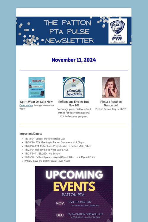 Patton PTA Pulse Newsletter