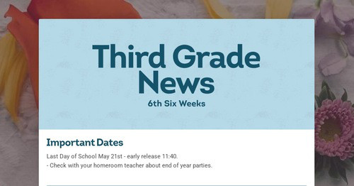 Third Grade Weekly News