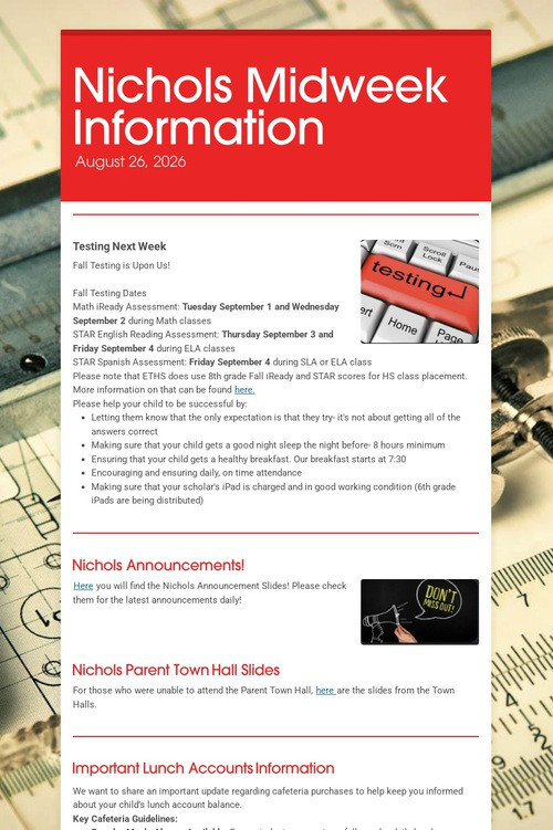 Nichols Midweek Information