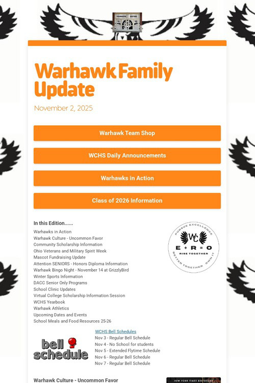 Warhawk Family Update