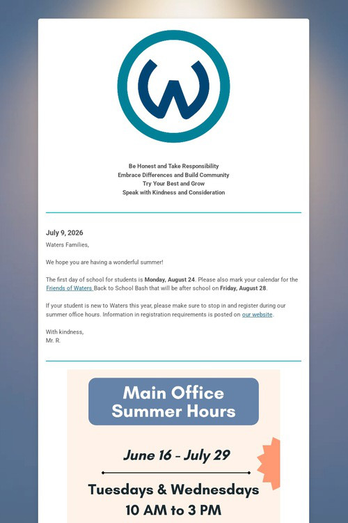 July 9 - Summer Update