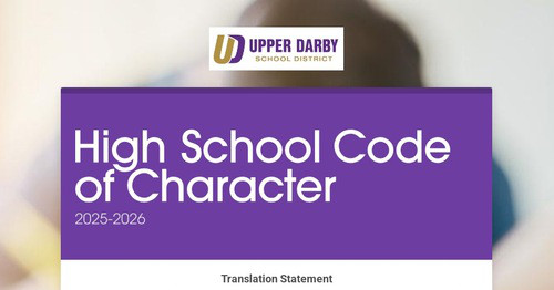 High School Code of Character