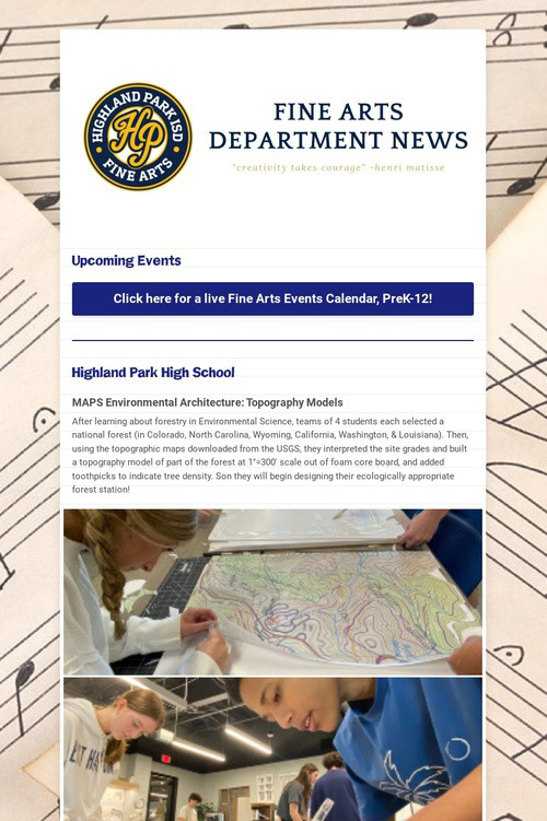 11/29/24 Fine Arts Department News