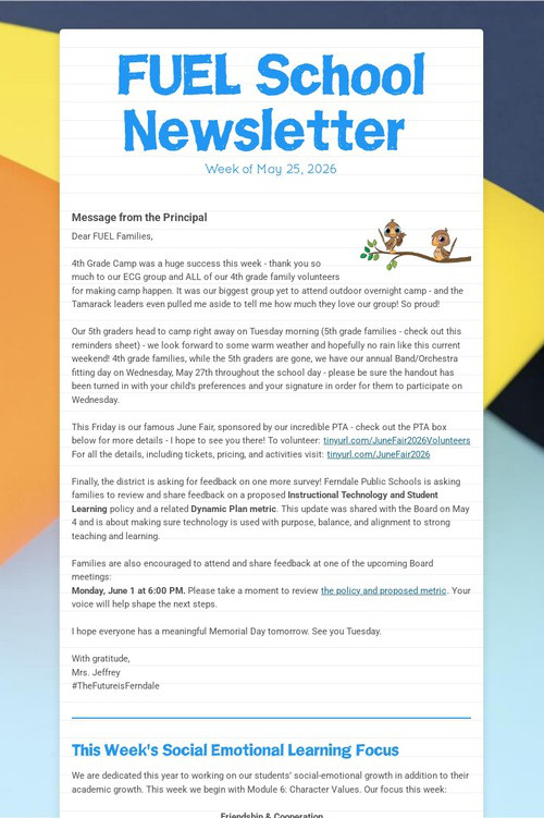 FUEL School Newsletter