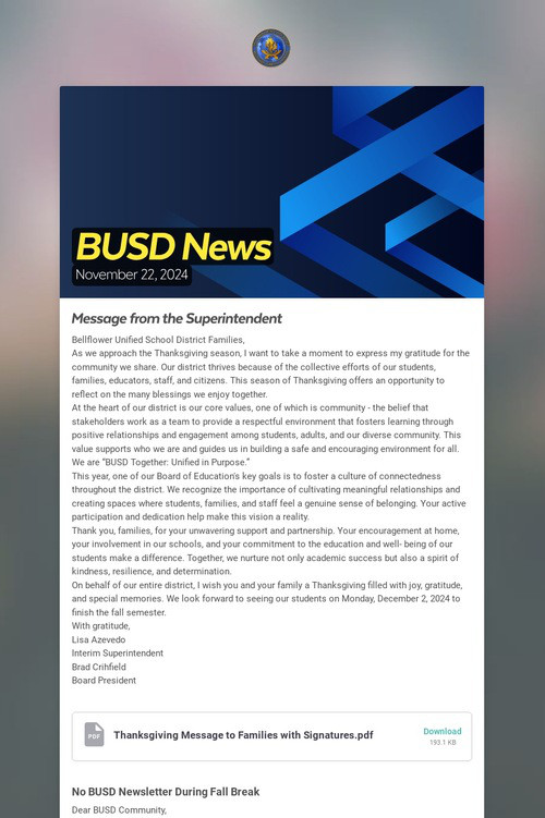BUSD News