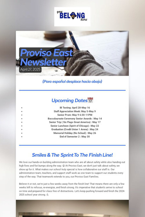 Proviso East Newsletter