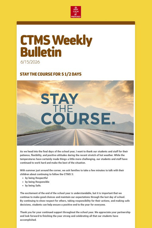 CTMS Weekly Bulletin