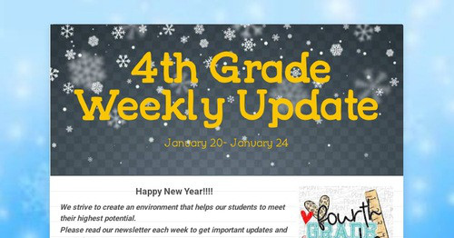 4th Grade Weekly Update