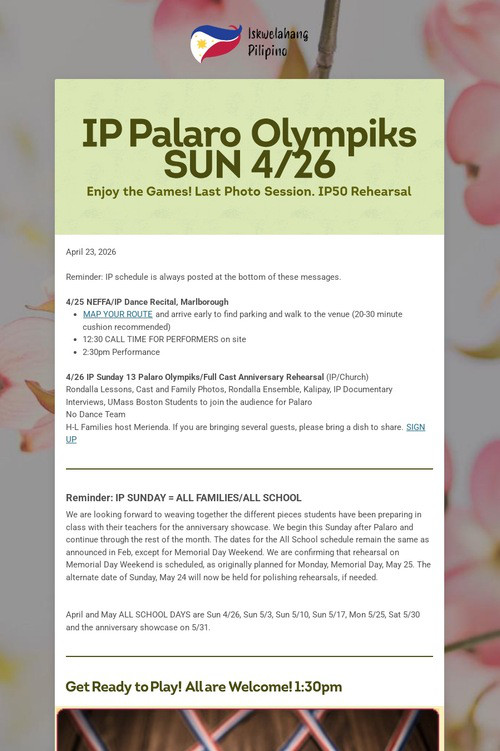 IP Palaro Olympiks SUN 4/26