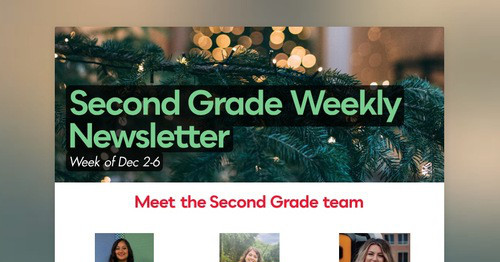 Second Grade Weekly Newsletter