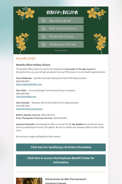 Benefits Bulletin (Dec)