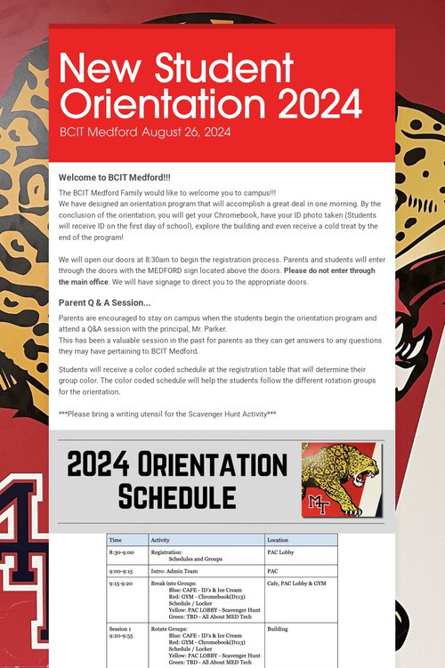 New Student Orientation 2024