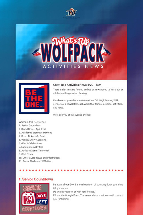 What's Up Wolfpack 4/20 - 4/24