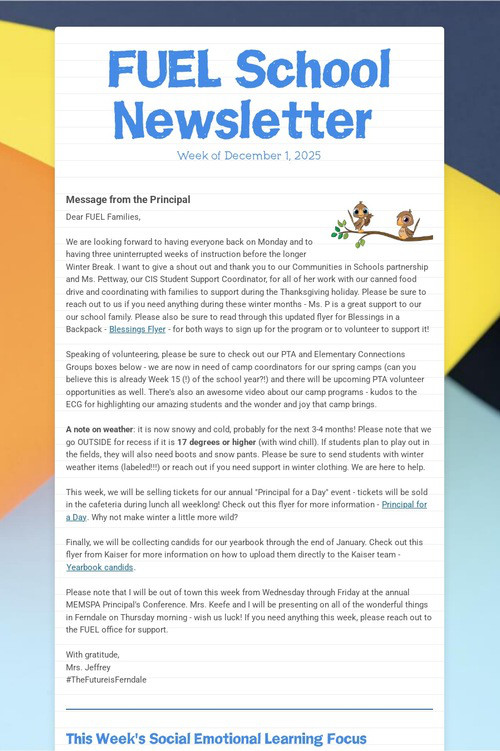 FUEL School Newsletter