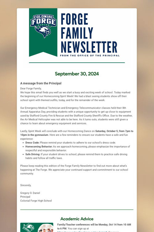 Forge Family Newsletter