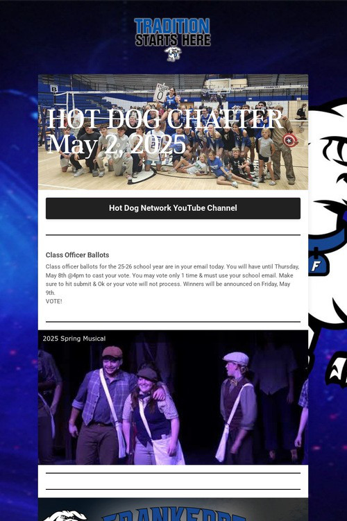 HOT DOG CHATTER May 2, 2025