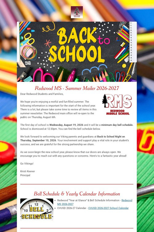 Redwood MS - Summer Information