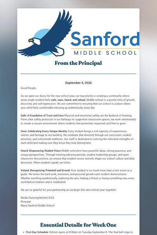 Sanford Family Newsletter