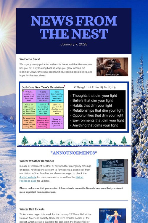 NEWS FROM THE NEST
